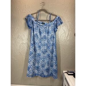 Lily Rose Lace Overlay Mini Dress Floral Spaghetti Strap Off‎ Shoulder Medium